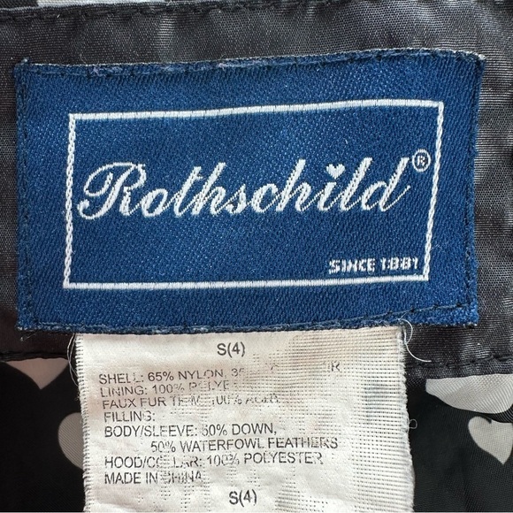 Rothschild 4T Girls Black Puffer Jacket Fur Hood - Picture 6 of 6
